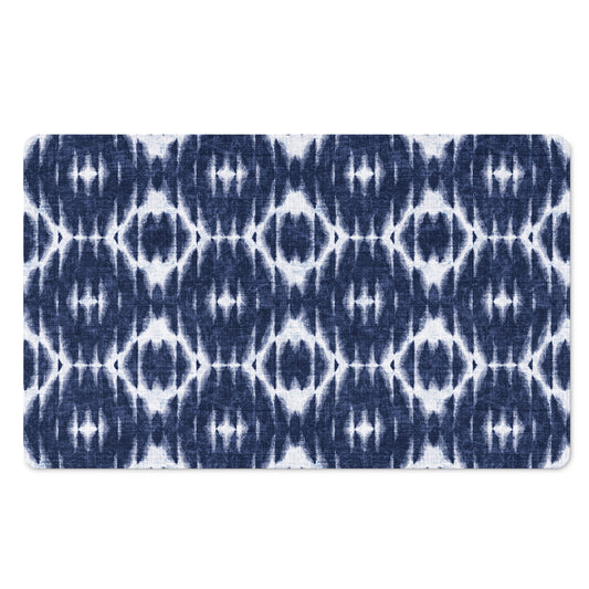 Blue Shibori Print Polyester Doormat