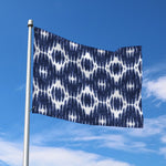 Blue Shibori Print Polyester Flag