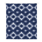 Blue Shibori Print Polyester Shower Curtain