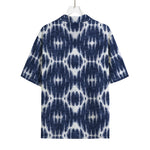 Blue Shibori Print Rayon Hawaiian Shirt