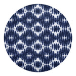 Blue Shibori Print Round Blanket