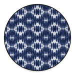Blue Shibori Print Round Floor Mat