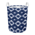 Blue Shibori Print Round Laundry Basket