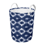 Blue Shibori Print Round Laundry Basket