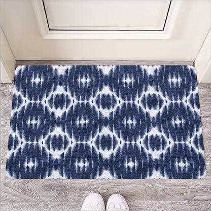 Blue Shibori Print Rubber Doormat