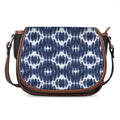Blue Shibori Print Saddle Bag