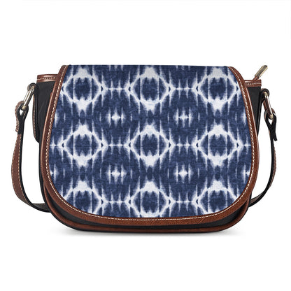 Blue Shibori Print Saddle Bag