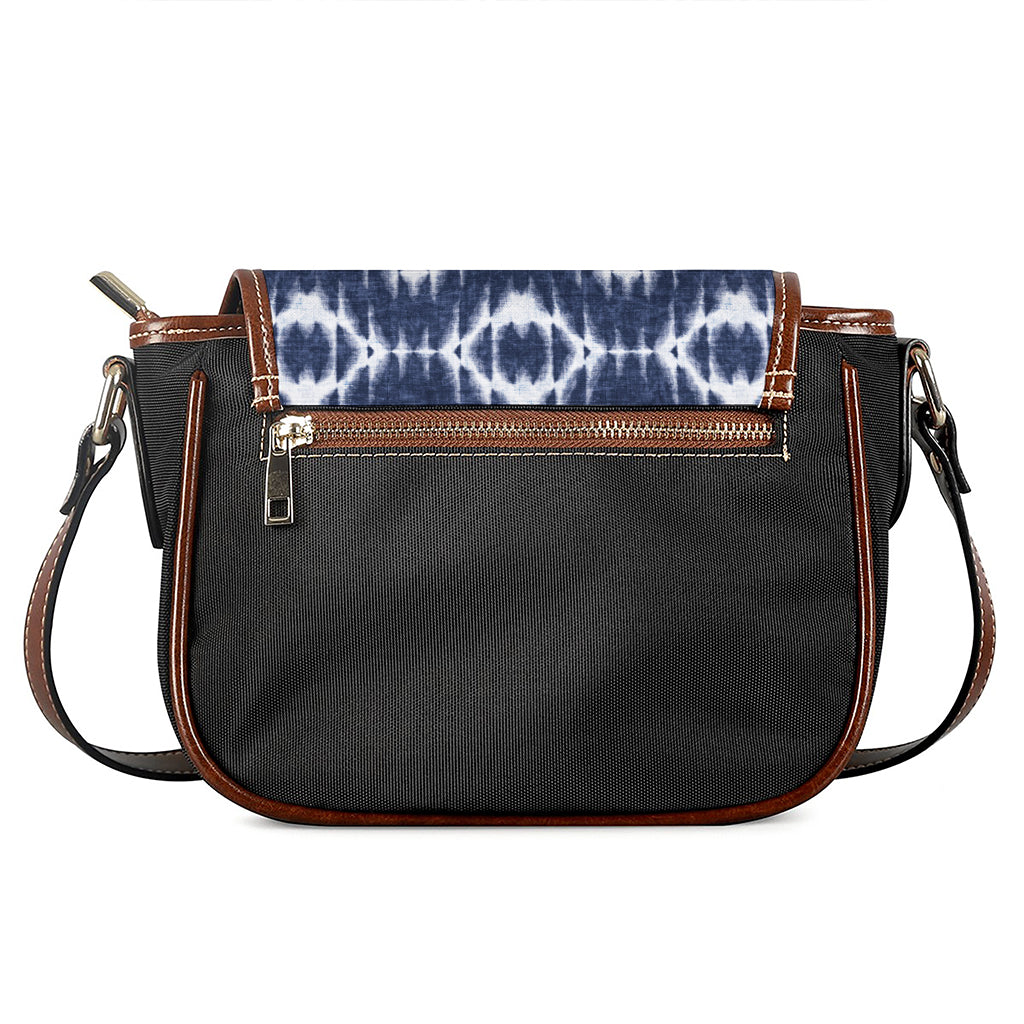 Blue Shibori Print Saddle Bag