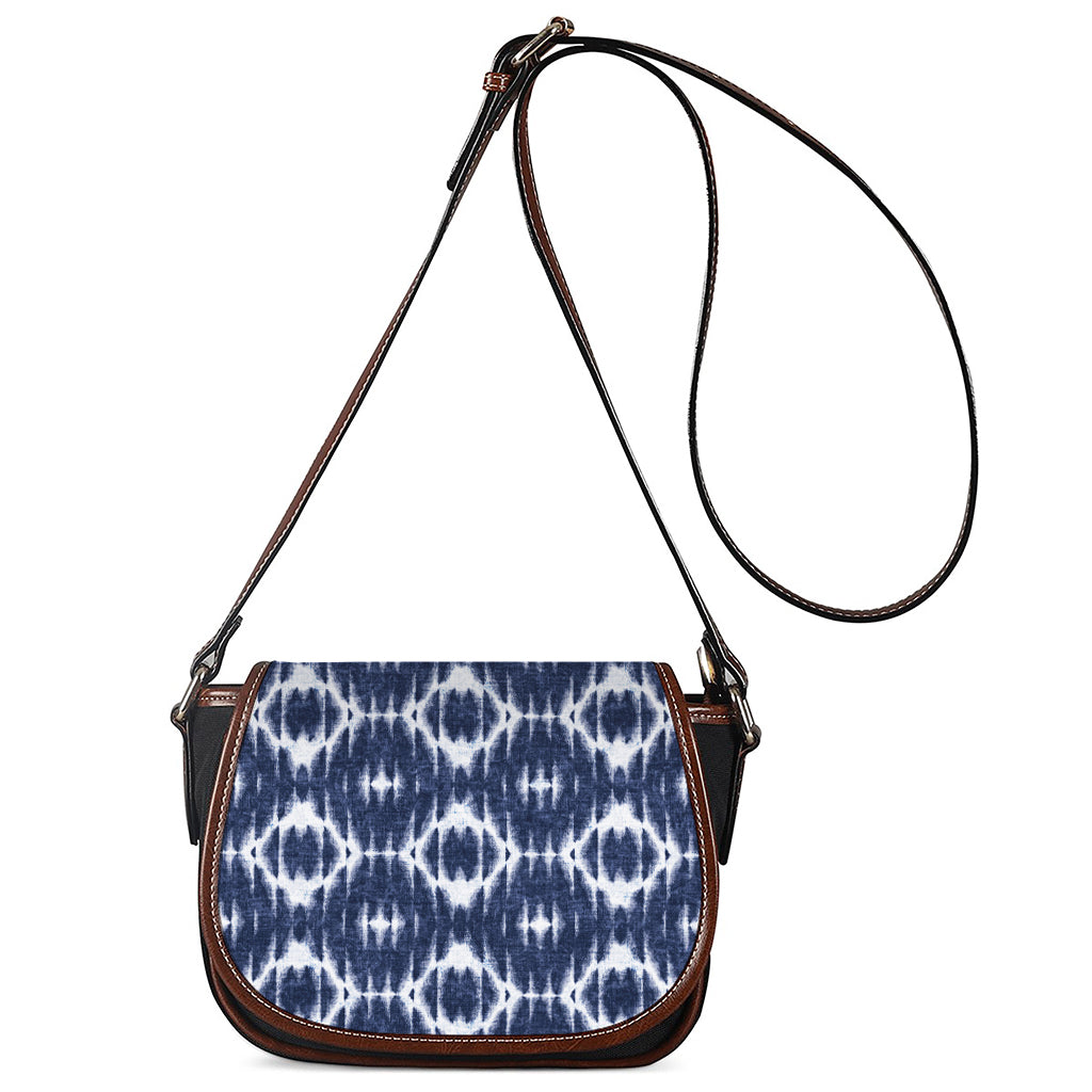Blue Shibori Print Saddle Bag