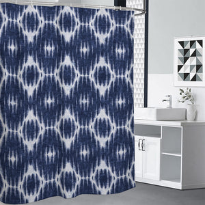 Blue Shibori Print Shower Curtain