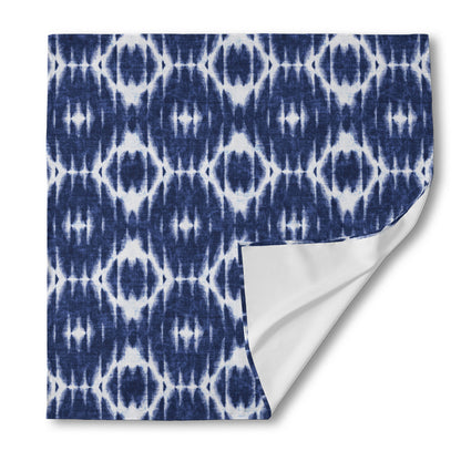 Blue Shibori Print Silk Bandana