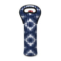 Blue Shibori Print Single Neoprene Wine Tote