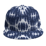 Blue Shibori Print Snapback Cap