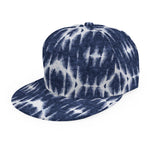 Blue Shibori Print Snapback Cap