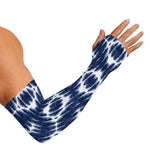 Blue Shibori Print Sun Protection Arm Sleeves