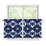 Blue Shibori Print Tier Curtains
