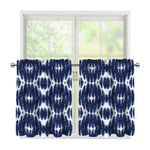 Blue Shibori Print Tier Curtains