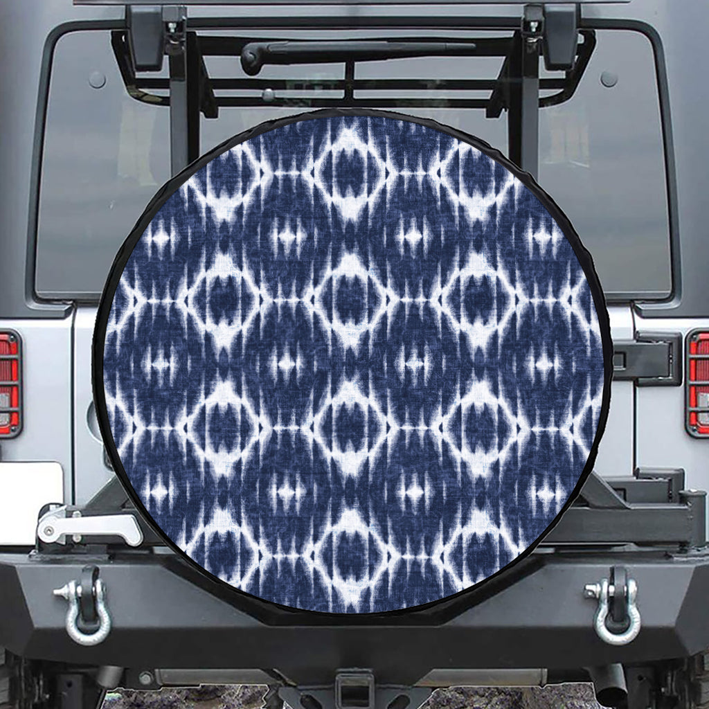 Blue Shibori Print Tire Cover