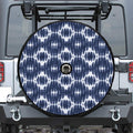 Blue Shibori Print Tire Cover With Camera Hole
