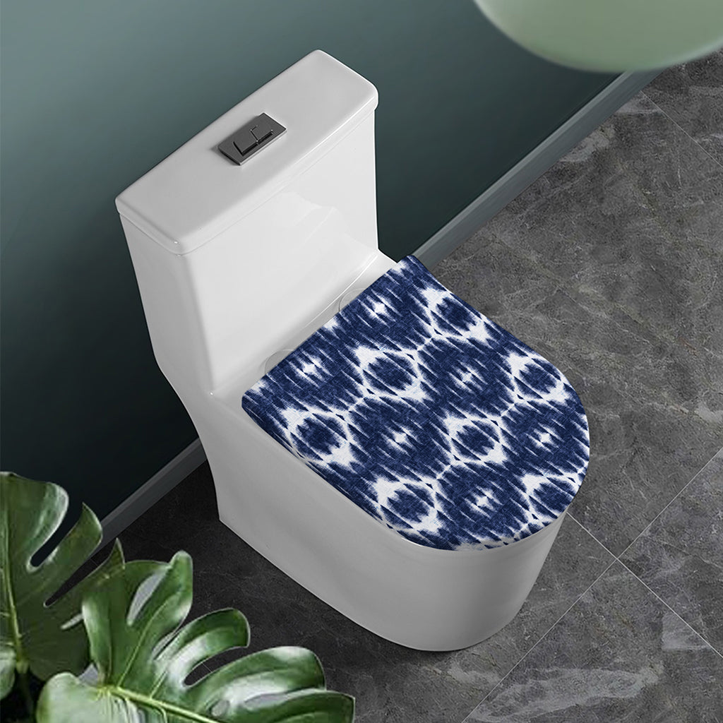 Blue Shibori Print Toilet Lid Cover
