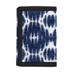 Blue Shibori Print Trifold Wallet
