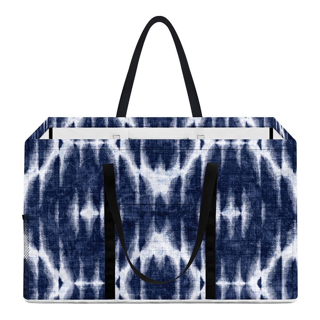 Blue Shibori Print Utility Tote Bag