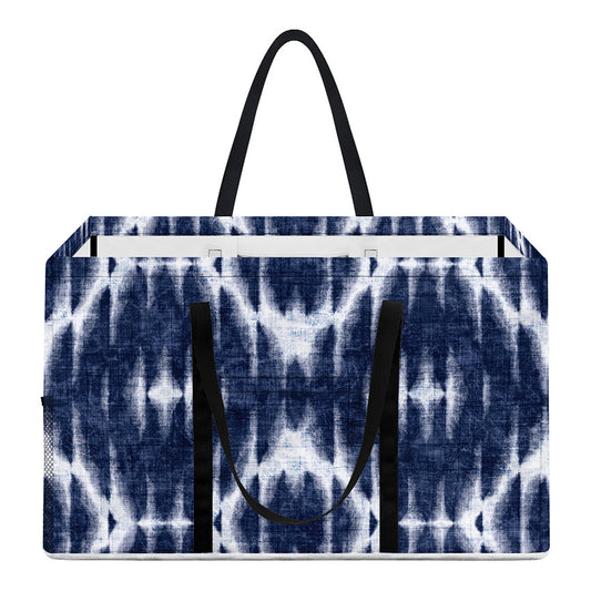 Blue Shibori Print Utility Tote Bag