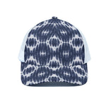 Blue Shibori Print White Mesh Trucker Cap