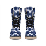 Blue Shibori Print Winter Boots