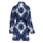 Blue Shibori Print Women's Bathrobe