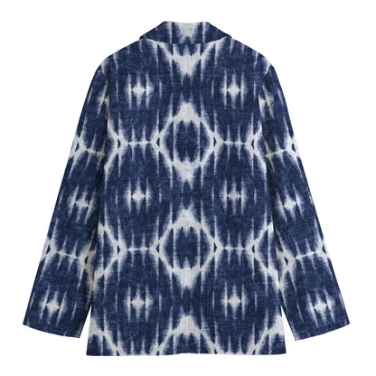 Blue Shibori Print Women's Blazer