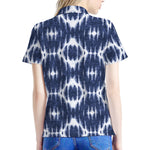 Blue Shibori Print Women's Polo Shirt