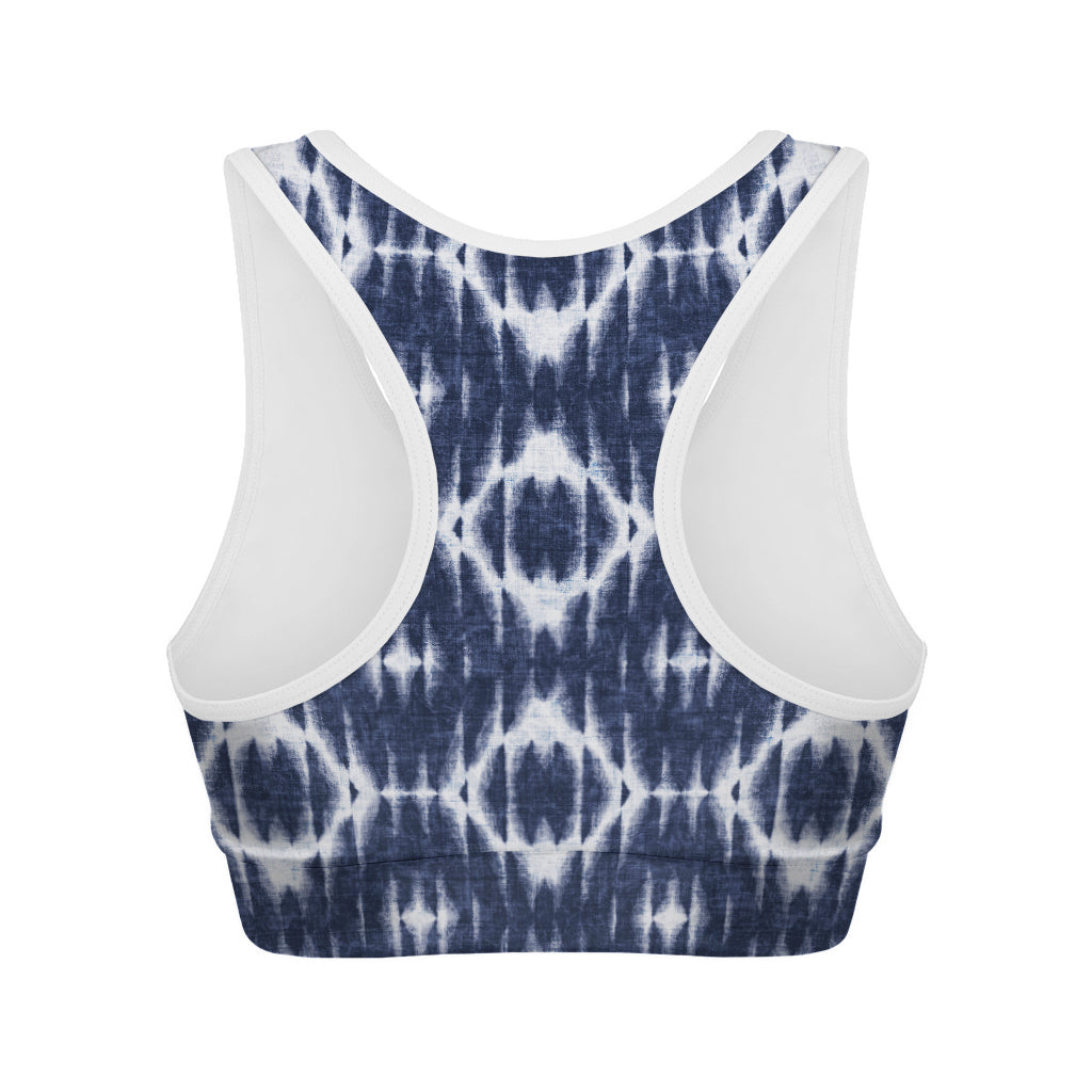 Blue Shibori Print Women's Sports Bra