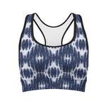 Blue Shibori Print Women's Sports Bra