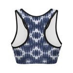 Blue Shibori Print Women's Sports Bra