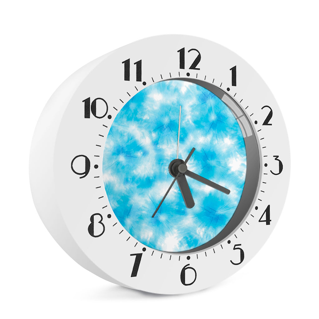 Blue Shibori Tie Dye Print Alarm Clock