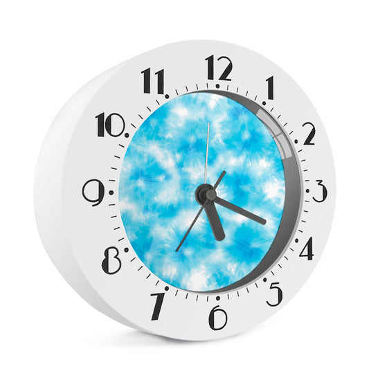 Blue Shibori Tie Dye Print Alarm Clock