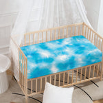 Blue Shibori Tie Dye Print Baby Crib Sheet