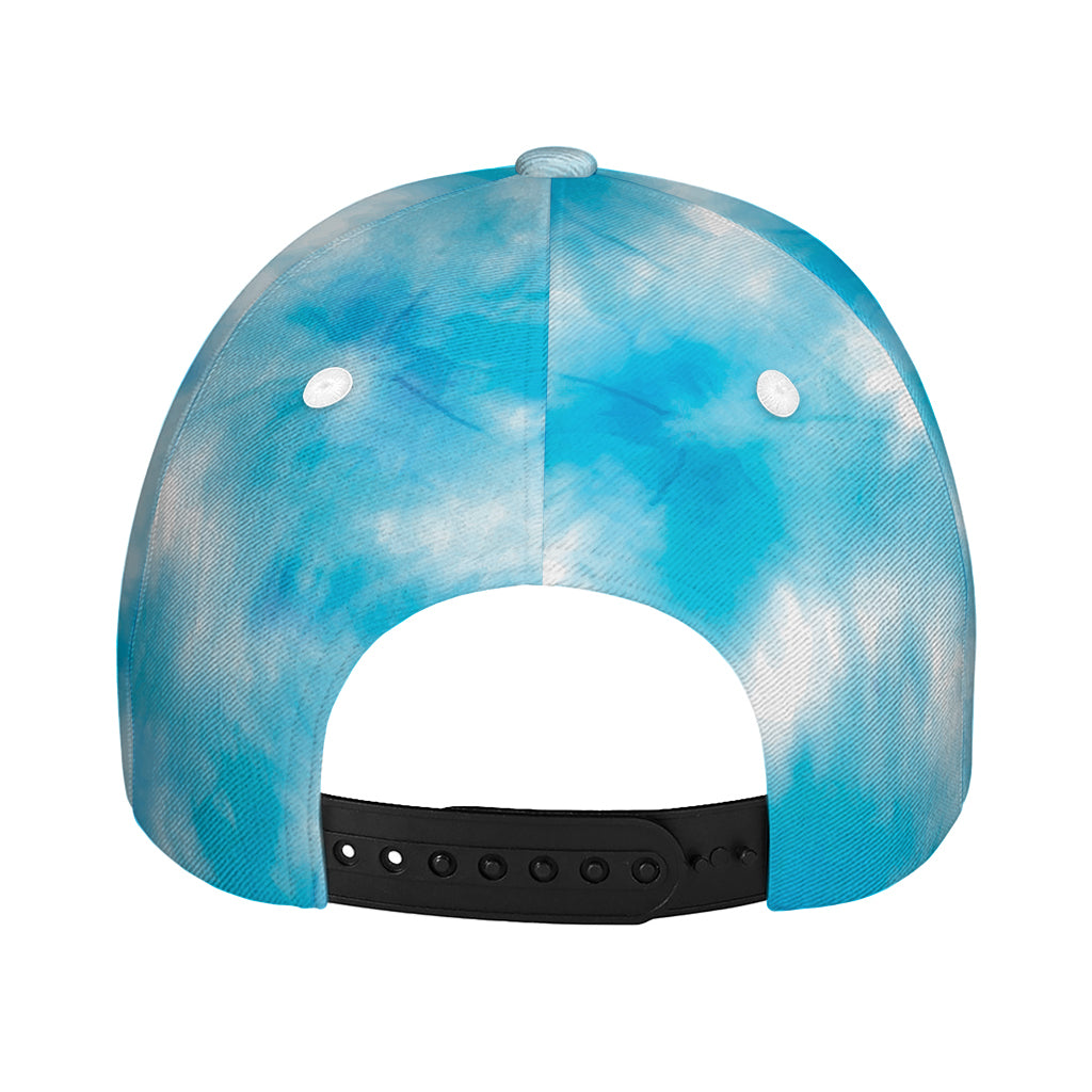 Blue Shibori Tie Dye Print Baseball Cap
