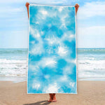 Blue Shibori Tie Dye Print Beach Towel