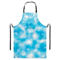 Blue Shibori Tie Dye Print Bib Apron With Pocket