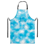 Blue Shibori Tie Dye Print Bib Apron With Pocket