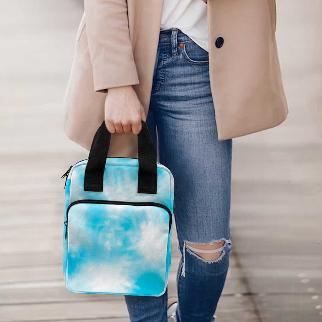 Blue Shibori Tie Dye Print Bible Tote Bag
