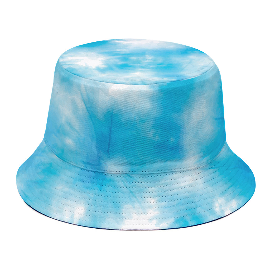 Blue Shibori Tie Dye Print Bucket Hat