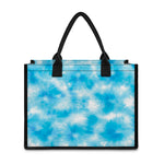 Blue Shibori Tie Dye Print Canvas Tote Bag