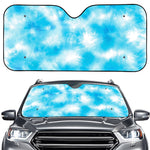 Blue Shibori Tie Dye Print Car Windshield Sun Shade