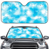 Blue Shibori Tie Dye Print Car Windshield Sun Shade