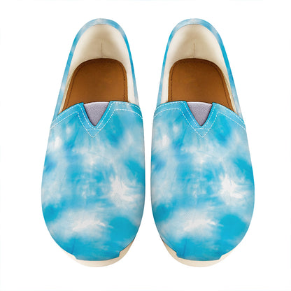 Blue Shibori Tie Dye Print Casual Shoes