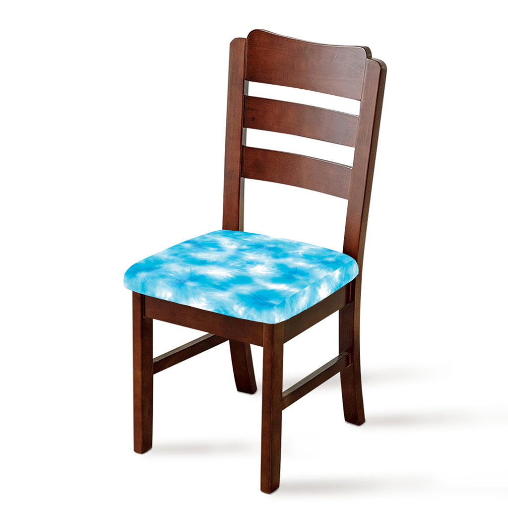 Blue Shibori Tie Dye Print Chair Cushion Cover