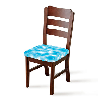 Blue Shibori Tie Dye Print Chair Cushion Cover